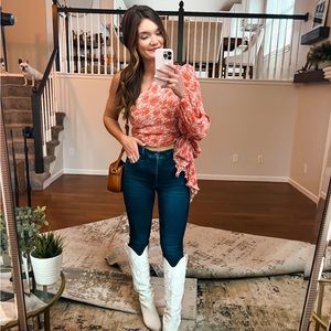 Lulu’s - Floral one shoulder blouse